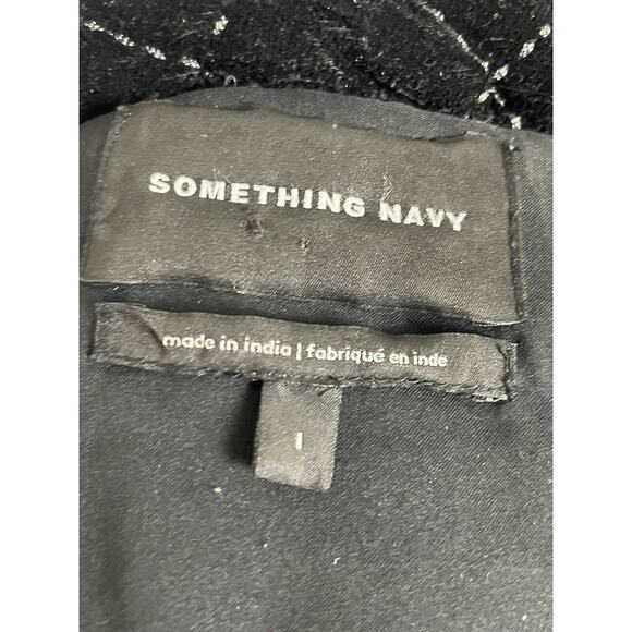 Something Navy Jacket Blazer Quilted Velvet Studded - Picture 11 of 12